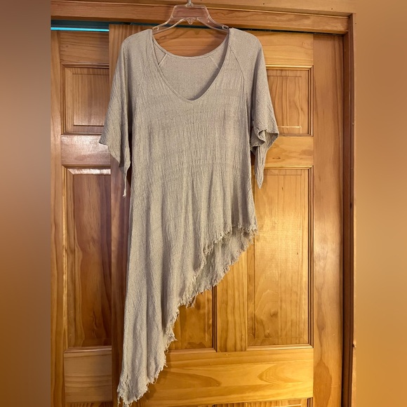 Primitive Tops - Primitive Tribal Craft raw silk asymmetrical tunic dress